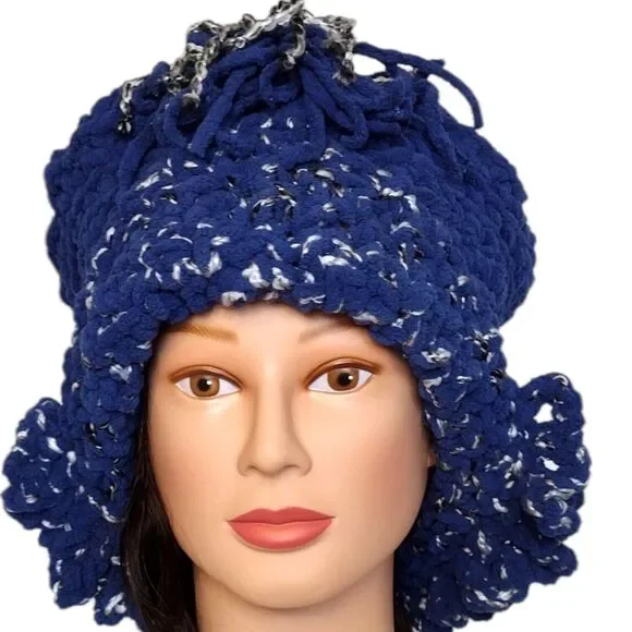 Slouchy, Beret, Top Type Hat OOAK Handmade Crochet Free Hand Women's One Size - Picture 4 of 8